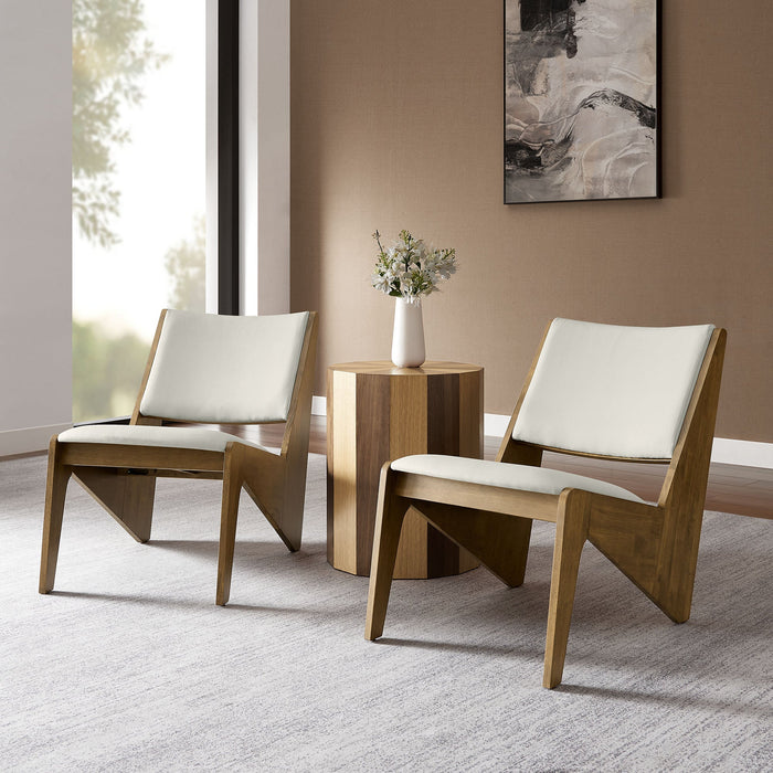 Modway Rylina Vegan Leather Accent Chairs Set of 2 Living Room Furniture - View 10