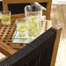 Vienna 3-Piece Outdoor Patio Teak and Rope Armchairs with Folding Side Table Natural Black