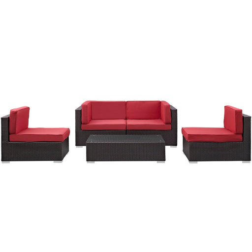 Camfora 5 Piece Outdoor Patio Sectional Set by Modway - specifications diagram