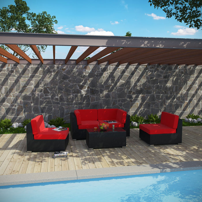 Camfora 5 Piece Outdoor Patio Sectional Set by Modway - back view