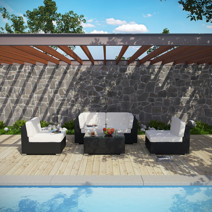 Camfora 5 Piece Outdoor Patio Sectional Set by Modway - feature highlight