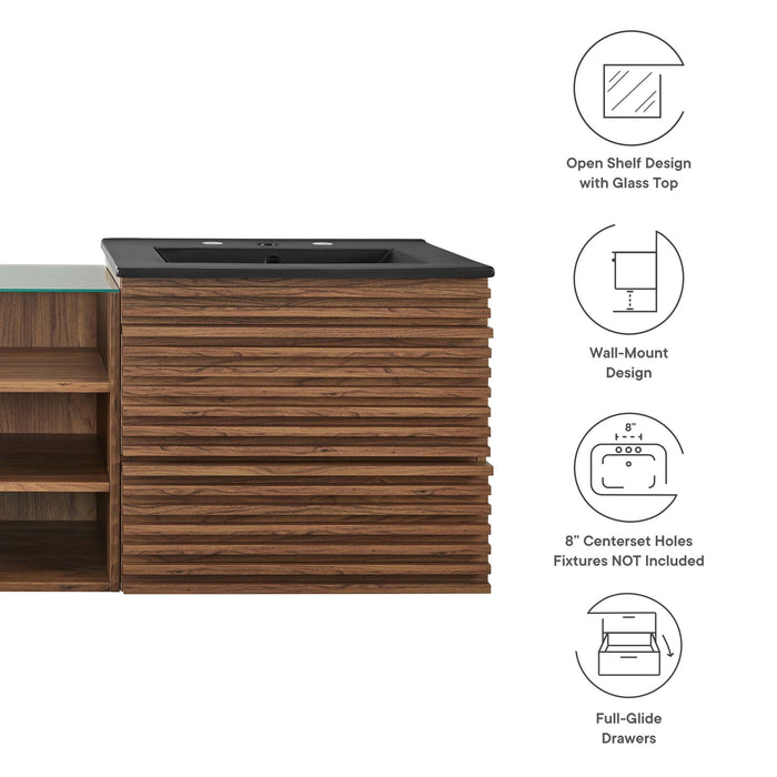 Render Wall-Mount Bathroom Vanity with Black Basin Included