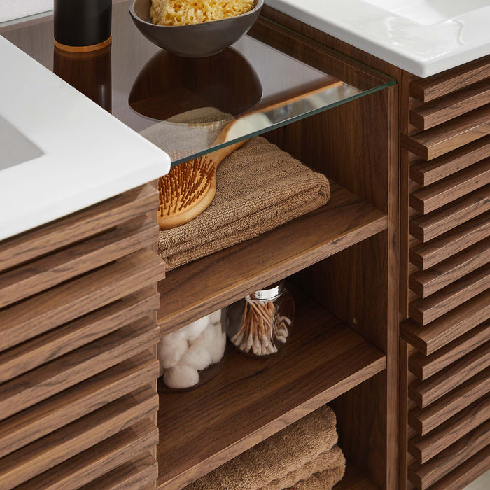 Render Wall-Mount Bathroom Vanity with Black Basin Included