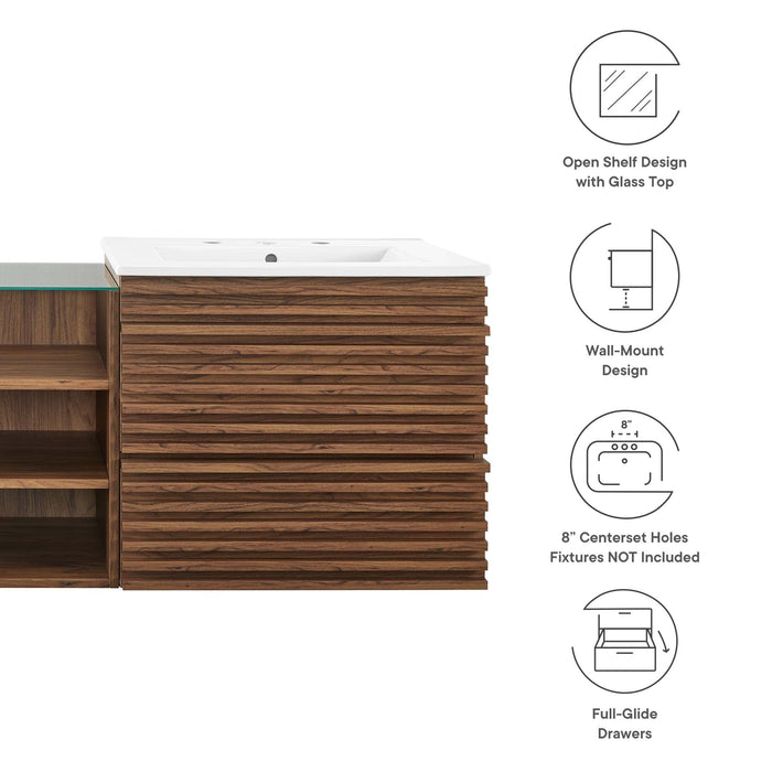 Render Wall-Mount Bathroom Vanity with Black Basin Included