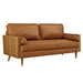 Kellan Vegan Leather Sofa Walnut Tan