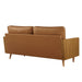 Kellan Vegan Leather Sofa Walnut Tan