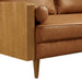 Kellan Vegan Leather Sofa Walnut Tan