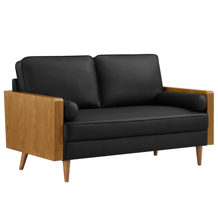 Kellan Vegan Leather Loveseat - top view
