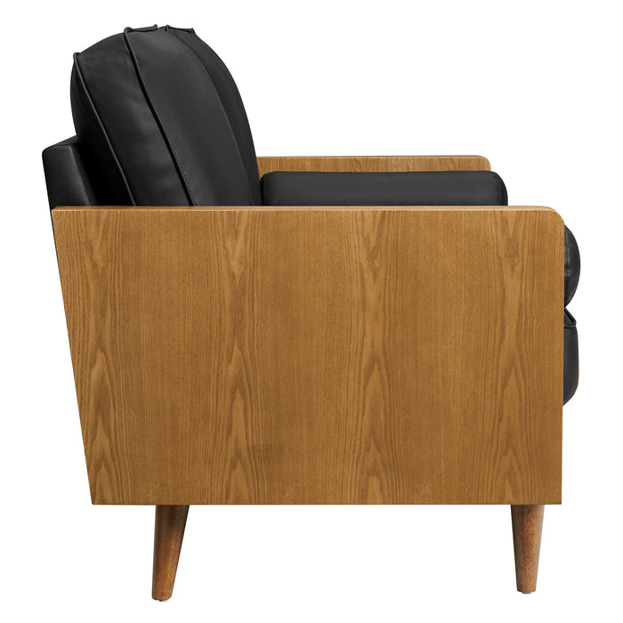 Kellan Vegan Leather Loveseat - detail close-up