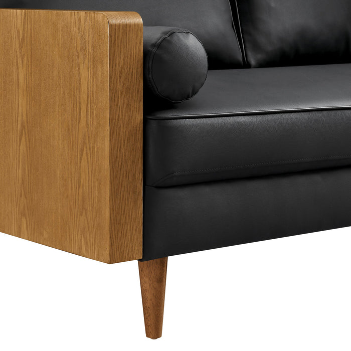 Kellan Vegan Leather Loveseat - lifestyle in-use