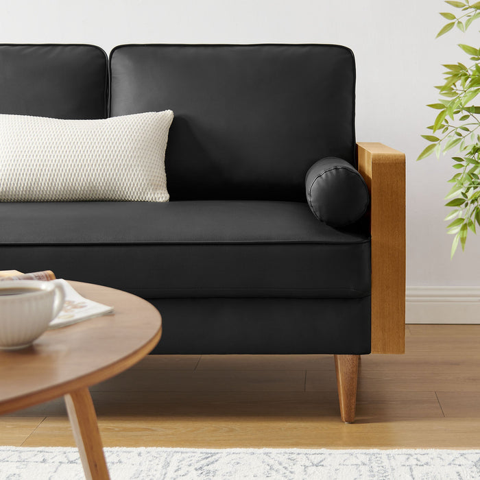 Kellan Vegan Leather Loveseat - feature highlight