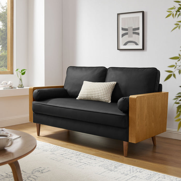 Kellan Vegan Leather Loveseat - alternate view
