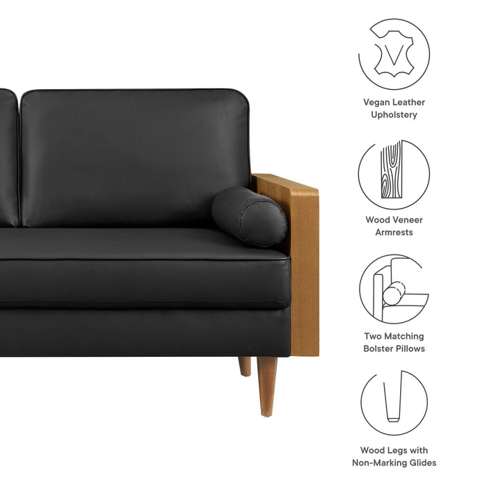 Kellan Vegan Leather Loveseat - side view