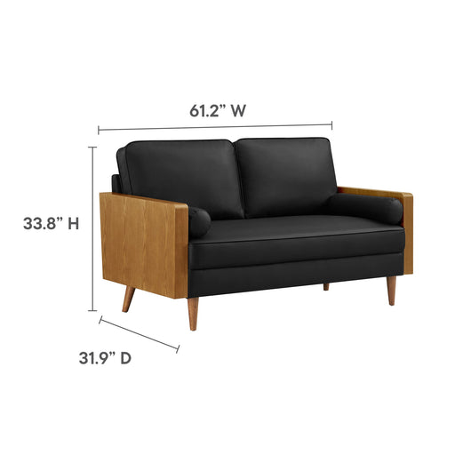 Kellan Vegan Leather Loveseat - angle view