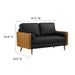 Kellan Vegan Leather Loveseat - angle view
