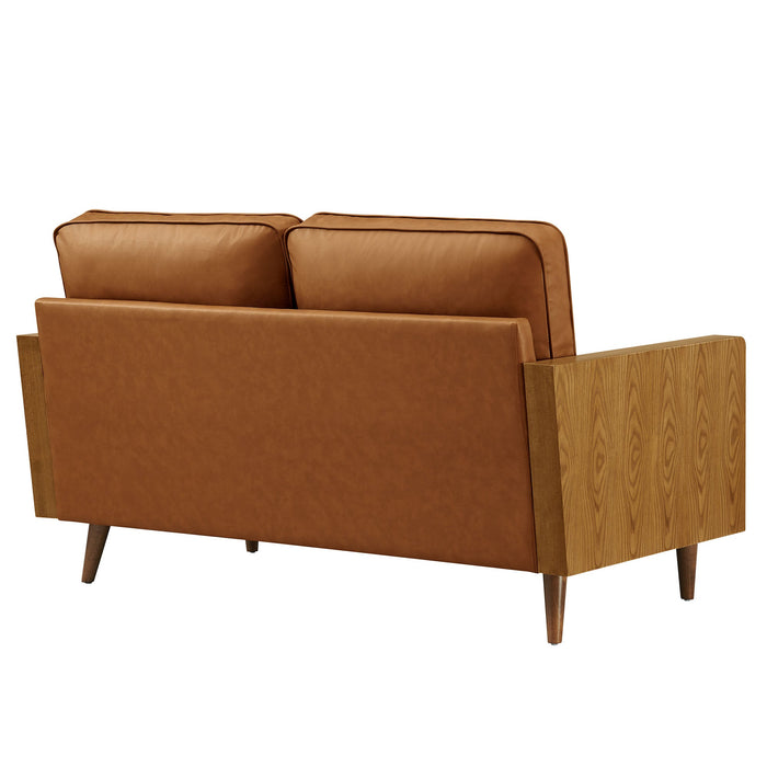 Kellan Vegan Leather Loveseat - installation view