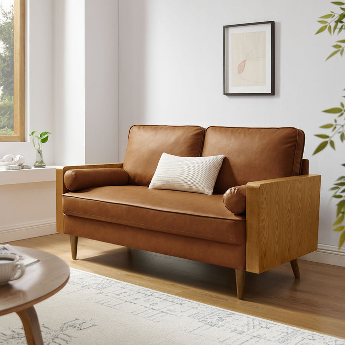 Kellan Vegan Leather Loveseat - view 17