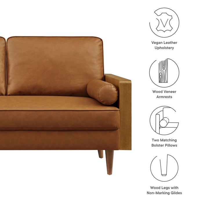 Kellan Vegan Leather Loveseat - control panel detail