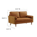 Kellan Vegan Leather Loveseat - interior view