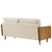 Kellan Performance Velvet Sofa Walnut Alabaster