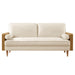 Kellan Performance Velvet Sofa Walnut Alabaster