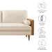 Kellan Performance Velvet Sofa Walnut Alabaster
