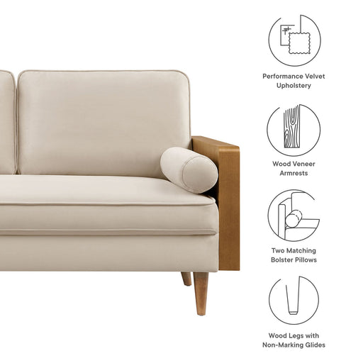 Kellan Performance Velvet Loveseat - angle view