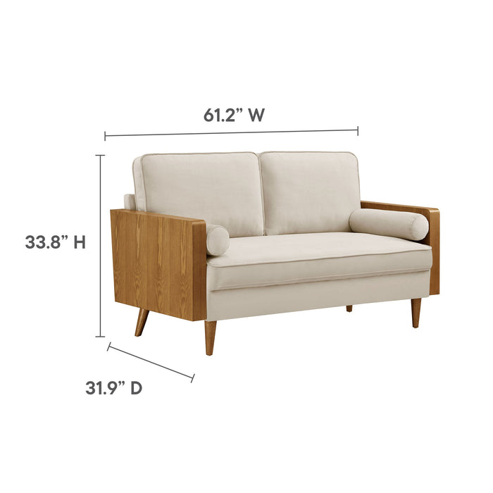 Kellan Performance Velvet Loveseat - side view