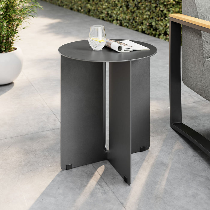 Tecton Outdoor Patio Aluminum Side Table Charcoal
