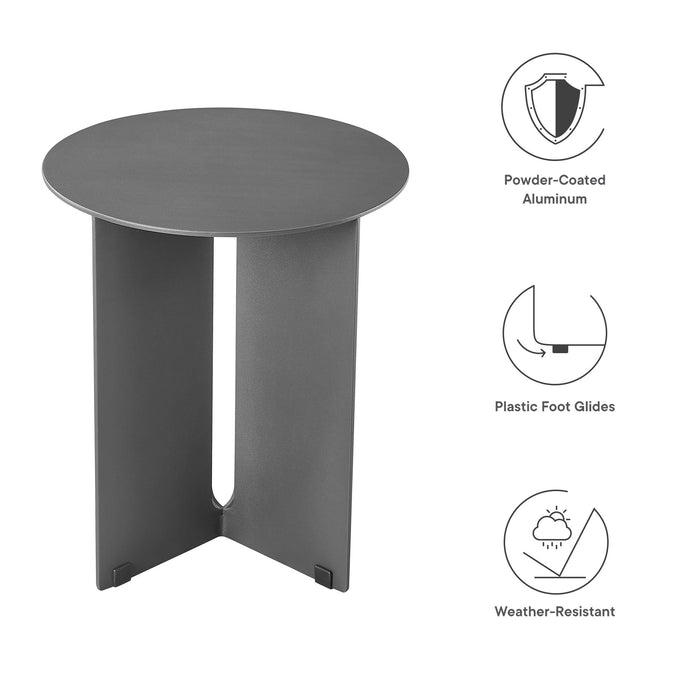 Tecton Outdoor Patio Aluminum Side Table Charcoal
