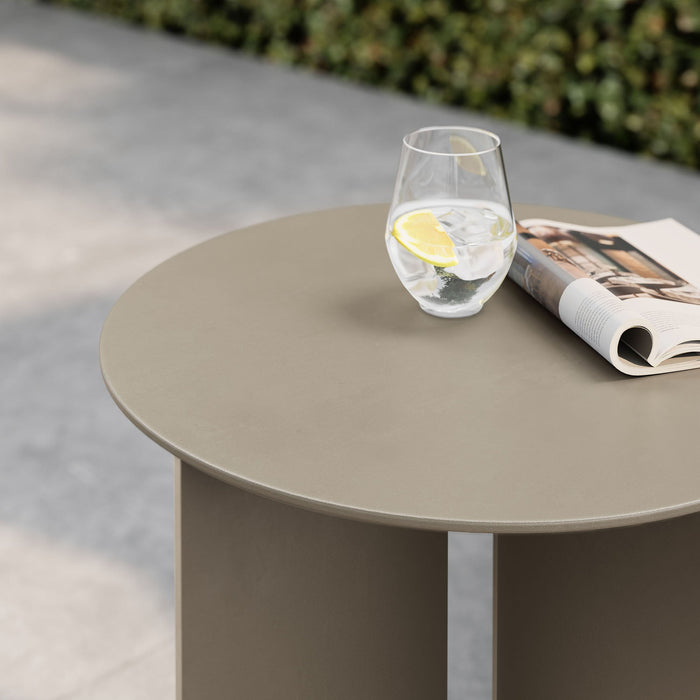Tecton Outdoor Patio Aluminum Side Table Khaki
