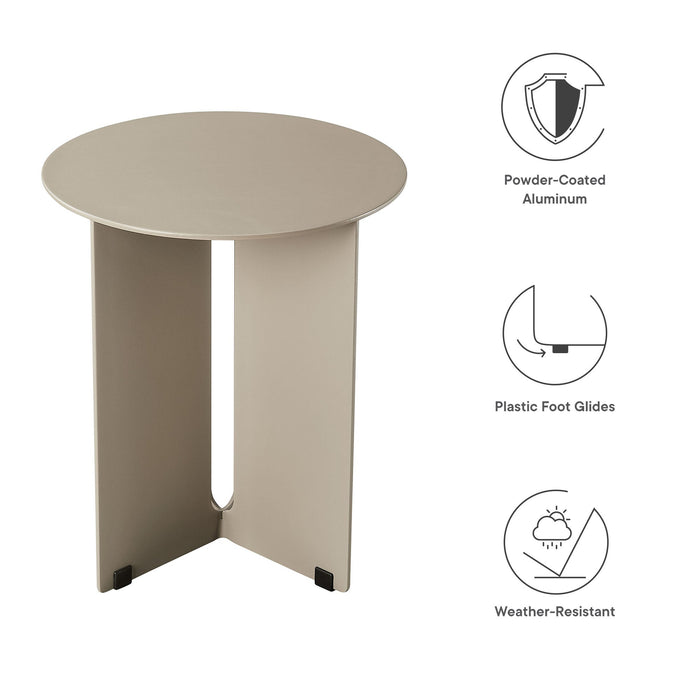 Tecton Outdoor Patio Aluminum Side Table Khaki