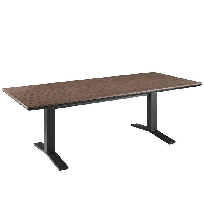 Gavelston 91" Outdoor Patio Aluminum Dining Table Gray Wash Charcoal Gray