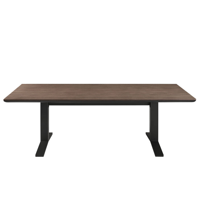 Gavelston 91" Outdoor Patio Aluminum Dining Table Gray Wash Charcoal Gray