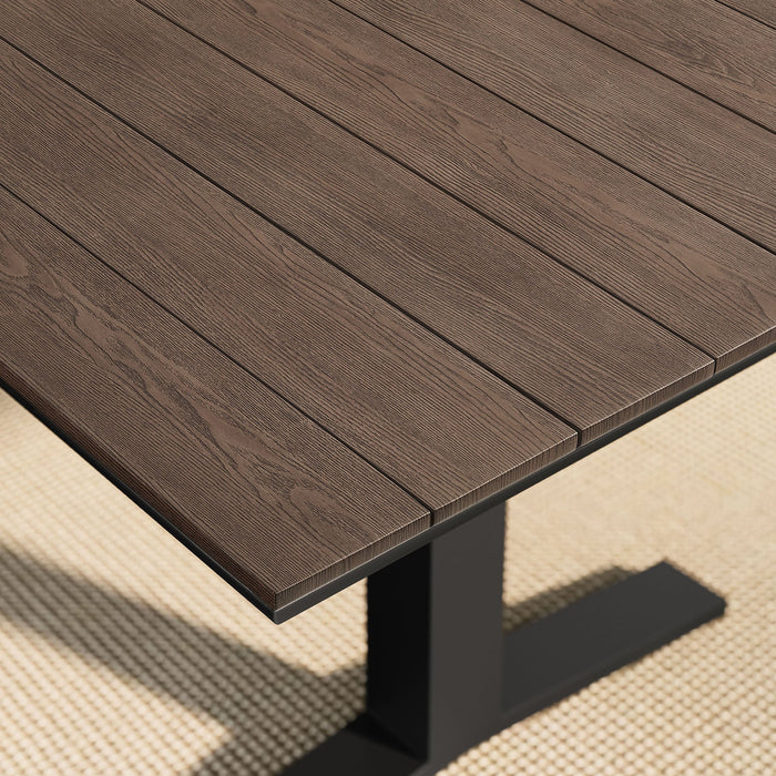 Gavelston 91" Outdoor Patio Aluminum Dining Table Gray Wash Charcoal Gray
