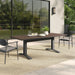 Gavelston 91" Outdoor Patio Aluminum Dining Table Gray Wash Charcoal Gray