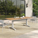 Gavelston 91" Outdoor Patio Aluminum Dining Table Natural White
