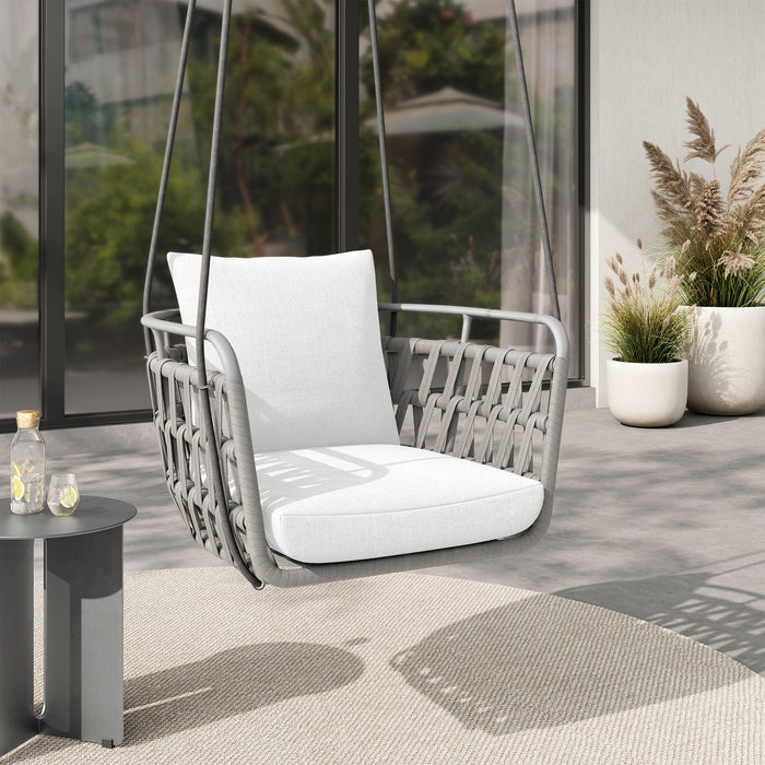 Kaliah Outdoor Patio Aluminum Swing Chair