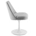 Lippa Swivel Dining Upholstered Side Chair White Light Gray