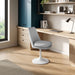 Lippa Swivel Dining Upholstered Side Chair White Light Gray