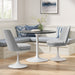 Lippa Swivel Dining Upholstered Side Chair White Light Gray