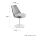 Lippa Swivel Dining Upholstered Side Chair White Light Gray