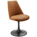 Lippa Swivel Dining Vegan Leather Side Chair Black Tan
