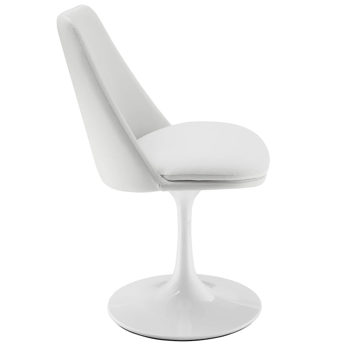 Lippa Swivel Dining Vegan Leather Side Chair White White