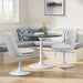 Lippa Swivel Dining Vegan Leather Side Chair White White