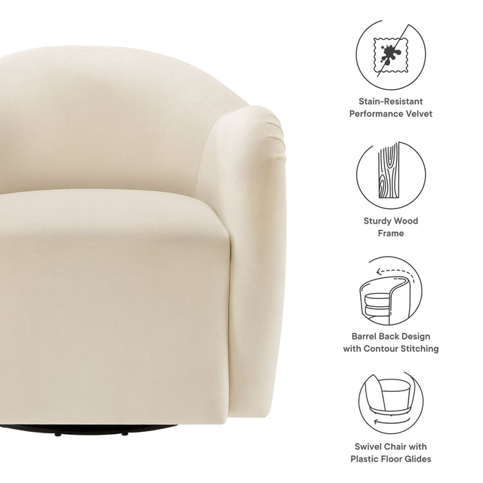 Compose Performance Velvet Swivel Armchair