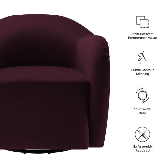 Compose Performance Velvet Swivel Armchair