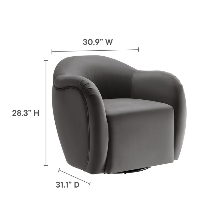Compose Performance Velvet Swivel Armchair