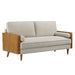 Kellan Heathered Fabric Upholstered Sofa Walnut Heathered Weave Ivory