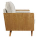 Kellan Heathered Fabric Upholstered Sofa Walnut Heathered Weave Ivory